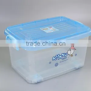 Multifunction Transparent Plastic Storage Box With Wheels and Lid thumbnail-2