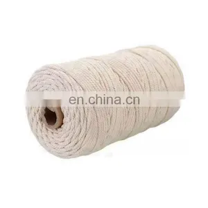 New Type Top Sale Natural Twisted 3mm*100mater Cotton Cord Wire for Cotton Rope Storage Basket thumbnail-3