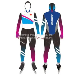 Hot Sale China Factory Price Custom Body Suit Short Track Speed Skating Training Suit Sportswear Outwear With Hat thumbnail-3
