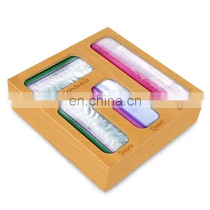 Wholesale Bamboo Plastic Baggie Ziplock Bag Kitchen Drawer Storage Organizer Laser Printing With 4 Holes thumbnail-3
