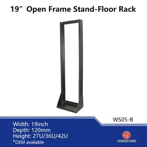 OEM Manufacture WS05-B Floor-Stand 19inch Open Frame Rack 27U/36U/42U/47U for Network Equipment thumbnail-1