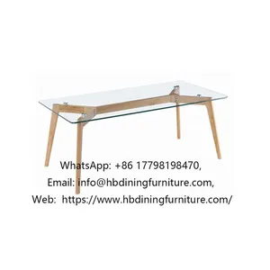 Luxury Rectangular Glass Top Metal Leg Dining Table thumbnail-1