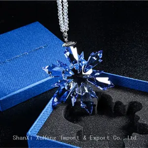 High Quality Crystal Snowflake Pendant Car Hanging Crystal Glass Ornament With Gift Box thumbnail-4