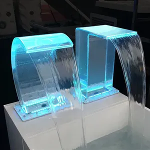 SPA Equipment Transparent RGB Led Light Water Curtain Swimming Pool Acrylic Fountains Jet Waterfall thumbnail-1
