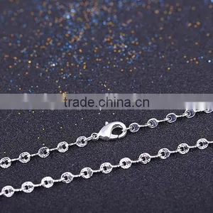 Hot Selling Simple Design Fashion Jewelry Rhodium Plated Cheap Short Cable Chain Necklace thumbnail-6