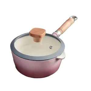 Hot Sale Kitchen Cookware Set Non Stick Enamel Stew Pot Chicken Fryer Sauce Pan Cast Iron Saucepan With Lid thumbnail-1