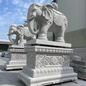 Fujian Granite Stone Elephant Stone Elephant Door Stone Elephant Ornaments Custom Processing thumbnail-3