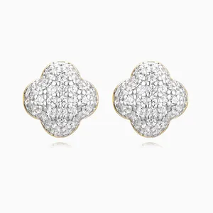 Shining Star Jewelry Micro Pave Zircon Hip Hop Men Iced Out Flower Stud Earrings thumbnail-2