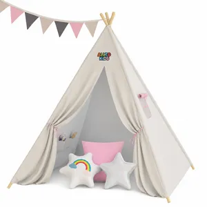 Indoor Teepee Tent for Kids With Stars Led Lights - Pop-Up Playhouse for Boys and Girls thumbnail-1