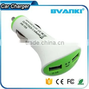 New Products 2016 12v Car Battery Charger Indicator Light Portable Dual Usb Car Charger With Smile Face Free Sample thumbnail-2