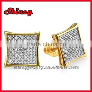 2014 High Quality Ebay Hot Micro Paved Gold Kite Styled Earring thumbnail-1