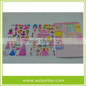 Fashion Wholesale Change Clothes Beautiful Puffy Stickers For Kids thumbnail-2