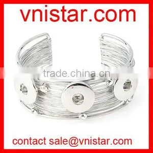 Vnistar Alloy Metal Snap Button Cuff Bangle Jewelry for 18mm Snap Button Charm Wholesale NBR005-1 thumbnail-1