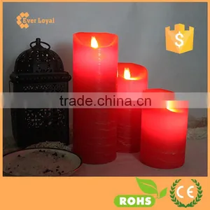 Hot Sale Flameless Candle With Moving Wick Rustic Pillar Candle Set thumbnail-3