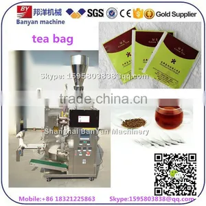 Automatic Small Tea Pouch Packaging Machine With Inner Outer Bag Thread and Tag thumbnail-1