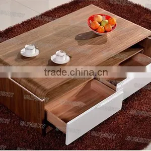 Hot Selling Design MDF Coffee Table With White Drawers 1456A thumbnail-6