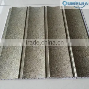 HAINING OUMEIJIA Latest Fashion Pvc Wooden Design Four Grooves Wall Panel of Interior Decoration thumbnail-1