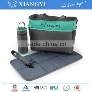 Functional Travel Diaper Bag With Chnaing Pad and Insulated Bottle Pocket thumbnail-1