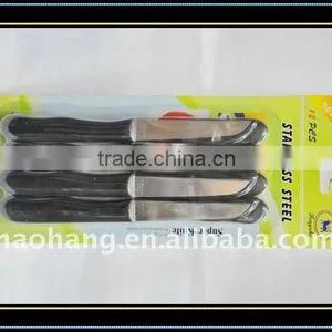 12pcs Black Handle Stainless Steel Fruit Knife Set thumbnail-1