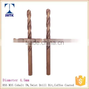 Professional HSS M35 Drill Bit , Dia 4.5mm, Coffee Coated Twist Drill thumbnail-3
