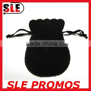 Wholesale Cheap Flannelette Drawstring Bag Black Flannelette Drawstring Bag thumbnail-1