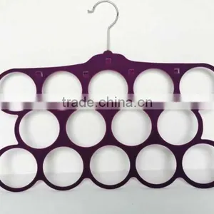 Plastic Round Scarf Hanger , With Flocking Surface thumbnail-1