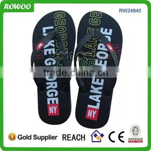 High Quality Black Custom Rubber Mens Flip Flops Wholesale thumbnail-1