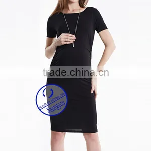 Custom Spandex Bamboo Fiber Plain Maternity Dresses thumbnail-5
