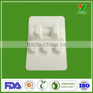 100% Sugar Cane Fiber Disposable Bagasse Fiber Pulp Trays thumbnail-2