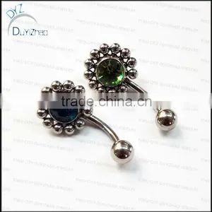 Hot Sale Sunflower Body Piercing Jewelry Navel Ring thumbnail-1