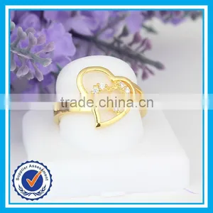 Factory Direct Sale Plated Gold Zircon Heart-shaped Metal Rings thumbnail-5
