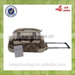 Popular Design Hot Sale Durable PU Material Real Push Trolley High Quality Wheel Trolley Duffle Bag thumbnail-5