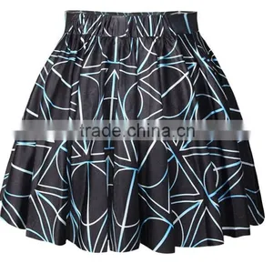 2015 Fashion Women Girl's Summer Stylish Pattern Print Elastic Waist Short Mini Skirts thumbnail-1