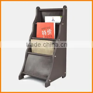 High-grade Leather Magazine Newspaper Office Data Storage Shelf Newspaper Rack Creative Showcase News Stand Shipping thumbnail-2