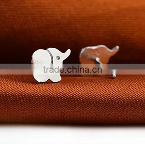925 Sterling Silver Cute Lovely Elephant Animal Post Stud Earring thumbnail-3
