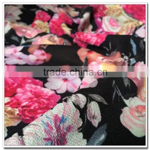 Supply 100% Print Polyester 4 Way Spandex Stretch Fabric For Women Cloth thumbnail-1