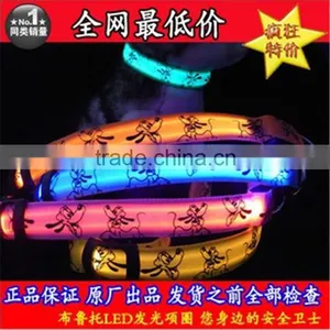 Cute Cartoon Dog LED Nylon Pet Dog Cat Collar Night Safety LED Light-up Flashing Glow in the Dark Lighted Dog Collars thumbnail-4