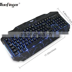 Green Blue Backlit USB Wired OEM Keyboard for Desktop and Laptop thumbnail-4