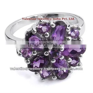Amethyst Silver Ring, Amethyst 925 Sterling Silver Ring thumbnail-1
