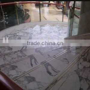 Marble Stair Tile in Big White Flower thumbnail-1