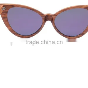 Vintage Butterfly Shape Frame Natural Wood Sunglasses With Custom Logo thumbnail-3