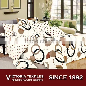 Brand New Fresh Home Collection Circles and Dots Printed Cream Background Bedding Set thumbnail-1