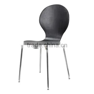 Black High Quality Wood and Metal Chair for Dining Rooms thumbnail-1