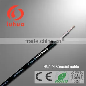 Low db Loss RG174 Coaxial Cable 75ohm With 7*0.16BC/1.5PE/2.8PVC Insulated in Telecomunication (CE RoHS ISO9001) Hangzhou thumbnail-1