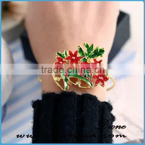 2016 New Hot Items Girl Gift Jewelry Bracelet Colorful Christmas Jingle Bell Bracelet With Flower Art thumbnail-4