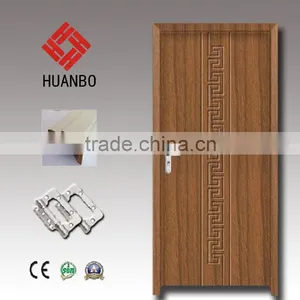 Classic Design Mdf Pvc Wood Panel Pure Color Decorative Interior Door With Hinges ,locks thumbnail-1