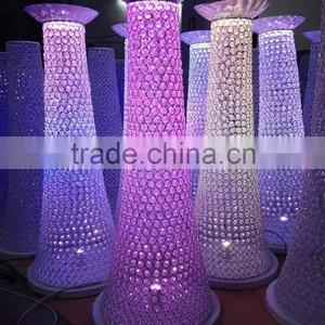 Elegant Wholesale Wedding Aisle Decorations Metal Pillars/wedding Flower Pillar/wedding Walkway Wedding Crystal Pillars thumbnail-1