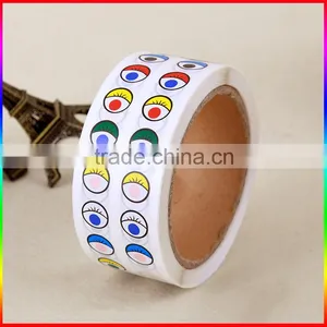 Cartoon Eyes Deisgn Decorative Colorful Printing Stickers in Roll Customized thumbnail-1