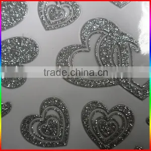Glitter Powder Silver Heart Stickers thumbnail-2