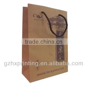 Brown Kraft Pape Bag for Tea With Twist Handle thumbnail-1
